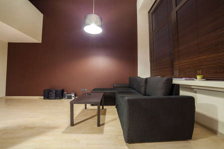 Evening in modern and cozy loft type flatの写真素材