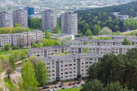 Panoramic view of Lazdynai disctrict in Vilnius Lithuaniaの写真素材
