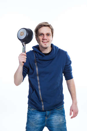 This kitchen pot is funnyの写真素材
