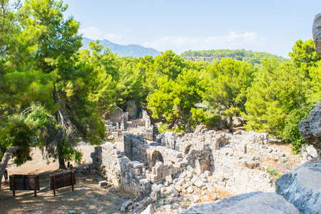 Ruins of ancient Phaselis city at Turkeyの写真素材