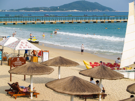 Yalong Bay beach at Hainan islandのeditorial素材