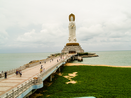 Statue of goddess Guanyin at Hainan Chinaの写真素材