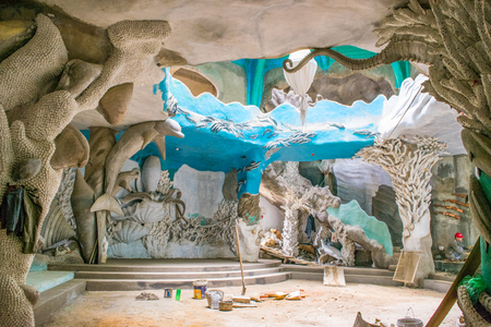 Hotel museum of madam Nga at Da Lat Vietnam new building hall Underwaterのeditorial素材