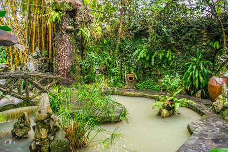 Inner yard at Hotel museum in Dalat, Vietnamのeditorial素材