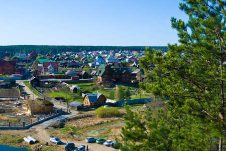 View to the Urals Village - Staropyshminsk (Staropyshminsk) - traditional Russian townの写真素材