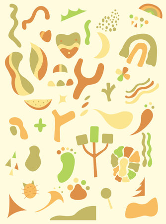 Cute abstract object illustrationのイラスト素材