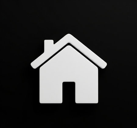 Home icon on black background. Real estate concept. 3d renderingの素材