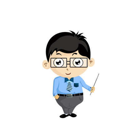 Vector illustration of  Teacher character on white backgroundのイラスト素材