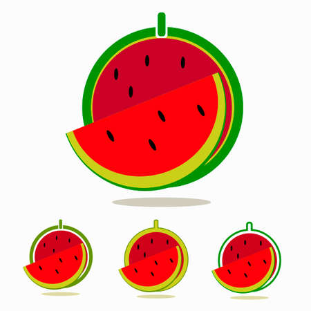 Illustration of a fresh watermelon のイラスト素材