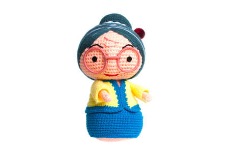 Handmade crochet Grandmother doll.の写真素材