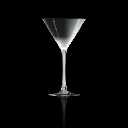 Cocktail glass isolated on black background, vector illustration.のイラスト素材