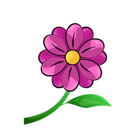 Pink flower vector isolated on white background.のイラスト素材