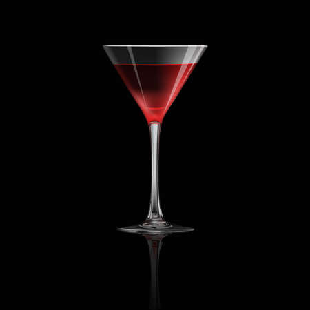 Cocktail isolated on black background, vector illustration.のイラスト素材