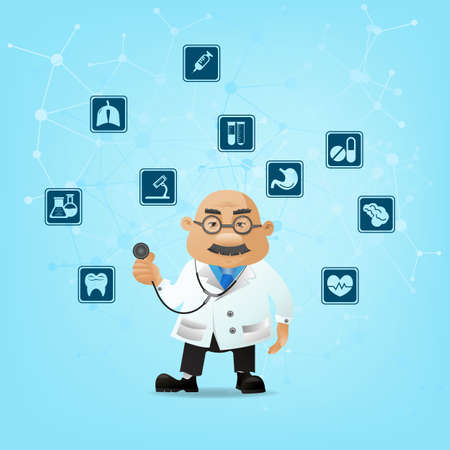 Molecules Concept of neuron and nervous system vector illustration.のイラスト素材