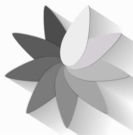 Lotus logo black and white Paper cut style, vector illustration.のイラスト素材