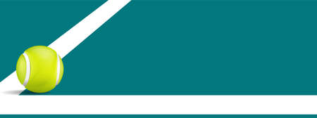 Tennis ball falling on the line. vector illustration.のイラスト素材