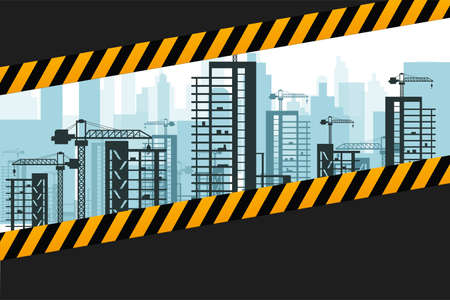 Building under Construction site, Vector illustration template design.のイラスト素材