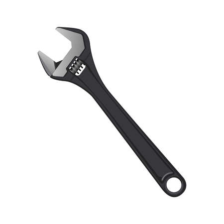 Adjustable wrench isolated on white background, vector illustration.のイラスト素材