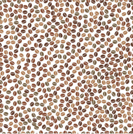 Vector seamless pattern with coffee beans on white background.のイラスト素材