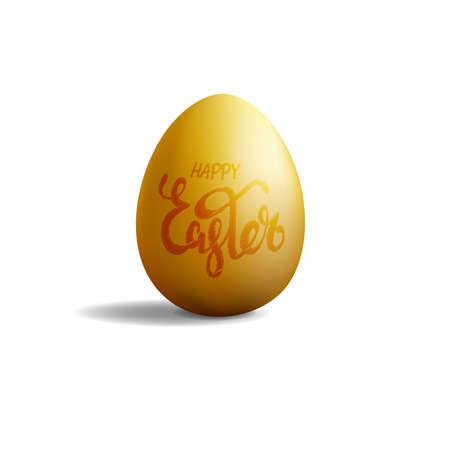 Realistic golden Easter egg isolated on white background. vector and illustration.のイラスト素材