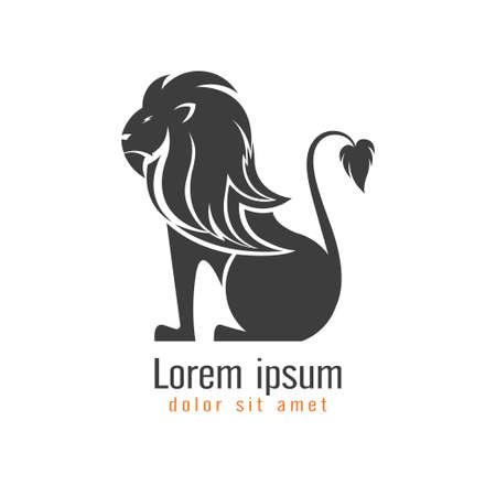 Lion logo, emblem design isolated on white background. vector illustrationのイラスト素材