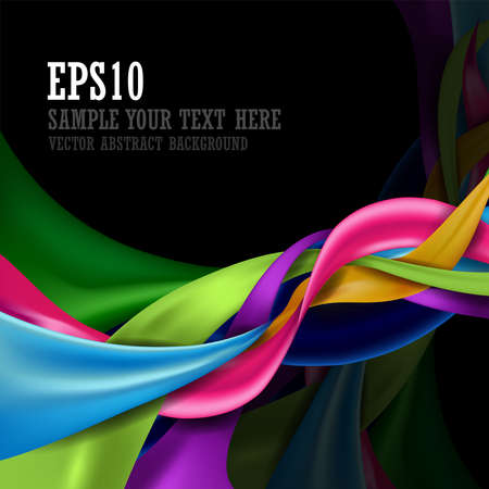 Colorful abstract design background isolated on black background and copy space for text. vector illustration.のイラスト素材