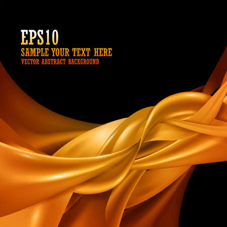 Gold color abstract design background isolated on black. vector illustration.のイラスト素材