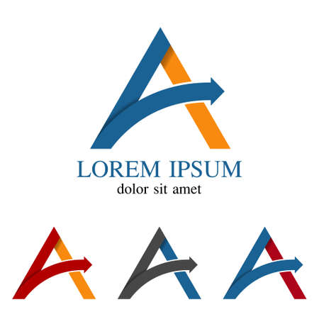 A Letter and arrow Logo Business Template Vector icon.のイラスト素材