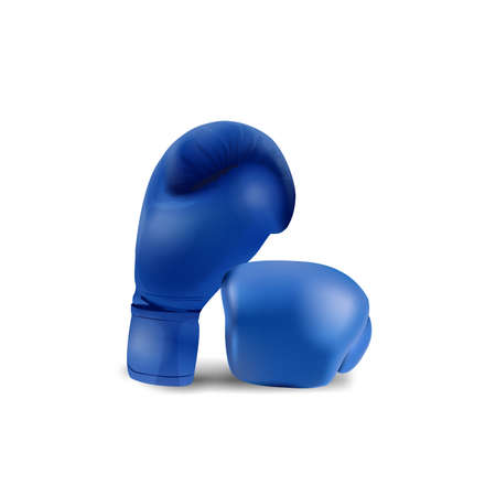 Boxing Blue gloves isolated on white background, vector illustration.のイラスト素材