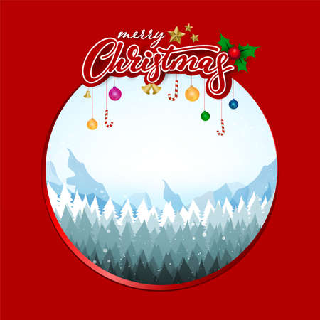 Funny Christmas Greeting Card, With Santa Claus, Deer, Snowman and penguin, vector illustration.のイラスト素材