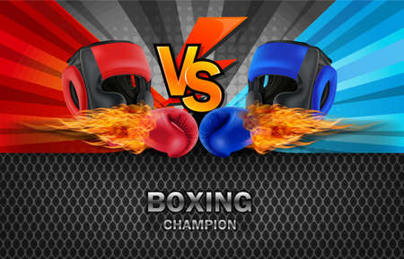 Boxing Blue and Red fighting board background, vector illustration.のイラスト素材