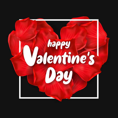 Happy Valentines Day. Love on rose pink color background. for Valentines Day greeting card. Typography design for print cards, banner, poster. Vector and illustration.のイラスト素材