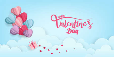 Valentine's Hearts Abstract on Blue Background. Valentines Day Wallpaper. Heart Holiday Backdrop, Vector illustration.のイラスト素材