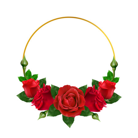 Happy Valentines Day. Greeting card with realistic of red rose, Typography design for print cards, banner, poster.のイラスト素材