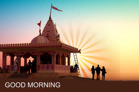 beautyful morning at  temple viewの写真素材