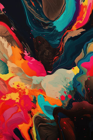 Psychedelic Design Art Colorful Background. Generative AIの素材