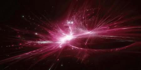 Pink futuristic technology background with organic motion. Generative AIの素材