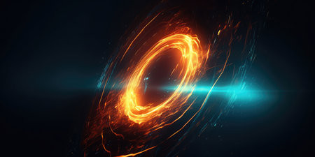 Blue futuristic technology background with organic motion. Generative AIの素材