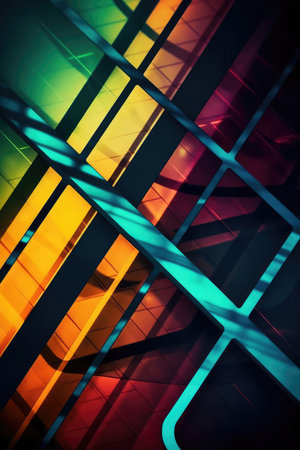 Abstract Futuristic Metallic Multicolored Background. Generative AIの素材