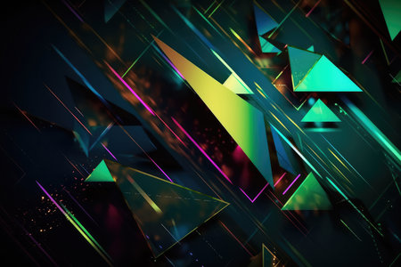 Abstract Futuristic Metallic Multicolored Background. Generative AIの素材
