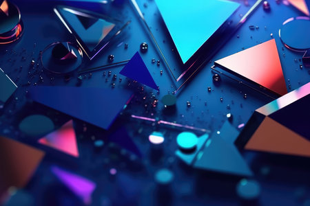 Abstract Futuristic Metallic Multicolored Background. Generative AIの素材