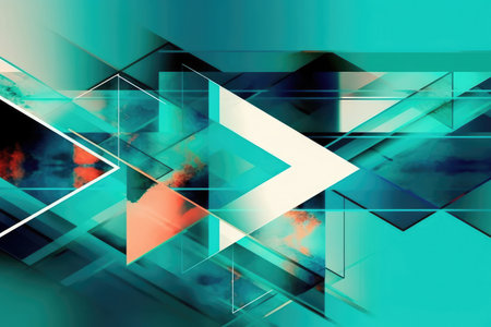 Abstract Futuristic Metallic Multicolored Background. Generative AIの素材