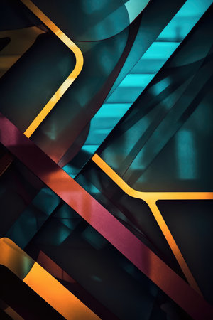 Abstract Futuristic Metallic Multicolored Background. Generative AIの素材