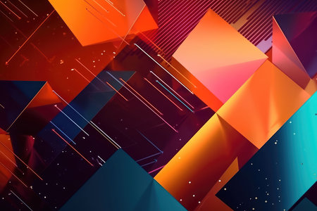 Abstract Futuristic Metallic Multicolored Background. Generative AIの素材