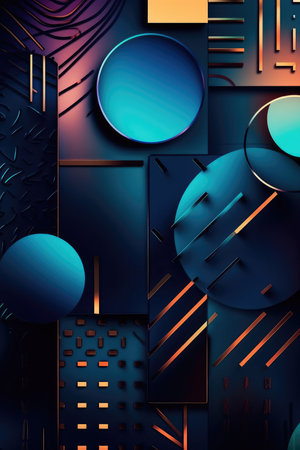 Abstract Futuristic Metallic Multicolored Background. Generative AIの素材