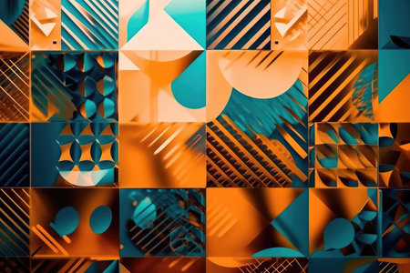 Abstract Futuristic Metallic Multicolored Background. Generative AIの素材