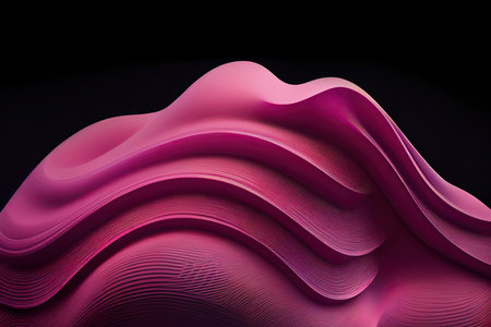 Fuchsia 3D abstract shape background. Generative AIの素材