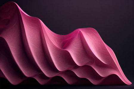 Fuchsia 3D abstract shape background. Generative AIの素材