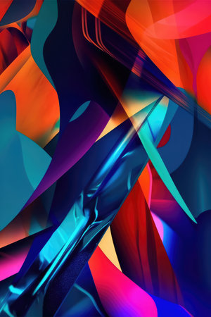 Abstract Futuristic Metallic Multicolored Background. Generative AIの素材