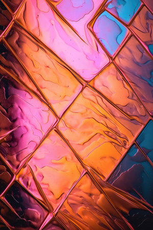 Abstract Futuristic Metallic Multicolored Background. Generative AIの素材